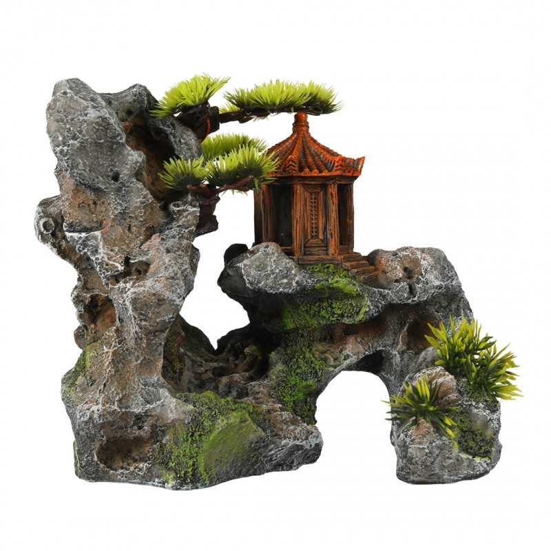 Décoration Santuaire sur rocher pour aquarium - 23,7 x 13 x 19,5CM